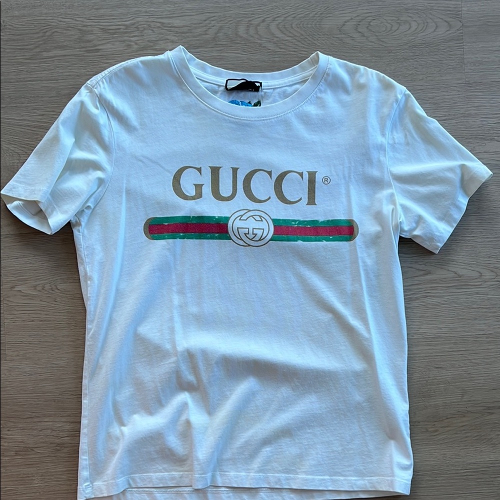 Gucci White T-Shirt with Logo